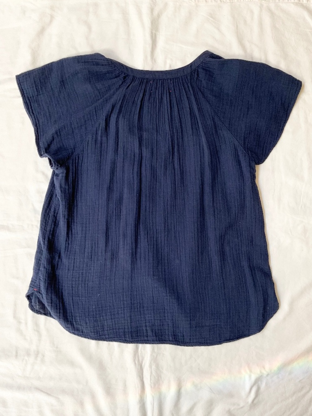 Xirena Navy Cotton Gauze Blouse Top - Picture 2 of 8
